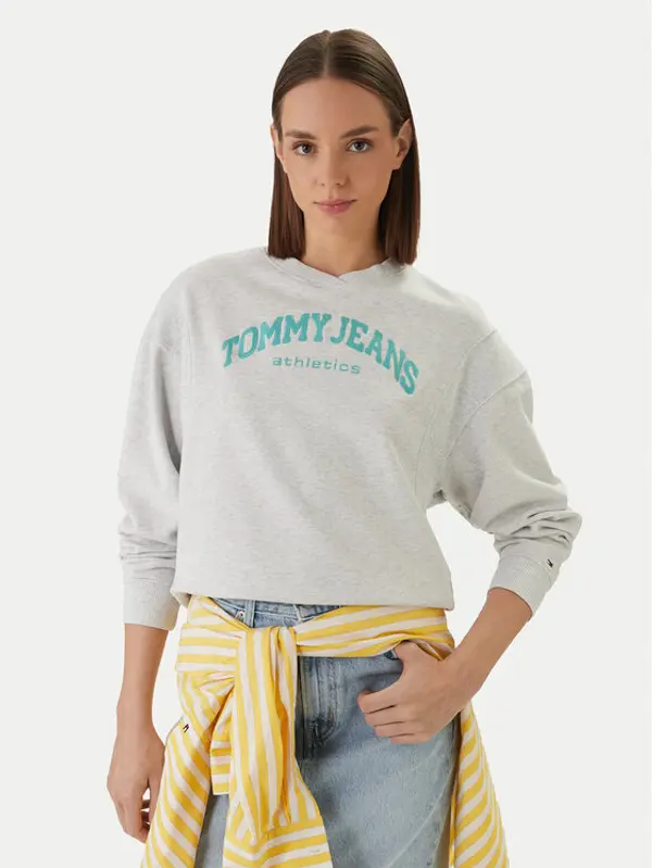 Tommy Jeans Tommy Jeans Majica dugih rukava Varsity Crew DW0DW22365 Siva Regular Fit