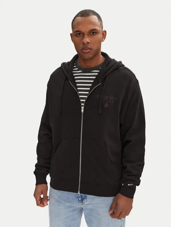 Tommy Jeans Tommy Jeans Majica dugih rukava Varsity DM0DM20835 Crna Relaxed Fit