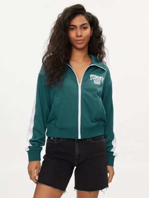 Tommy Jeans Tommy Jeans Majica dugih rukava Varsity DW0DW17783 Zelena Regular Fit