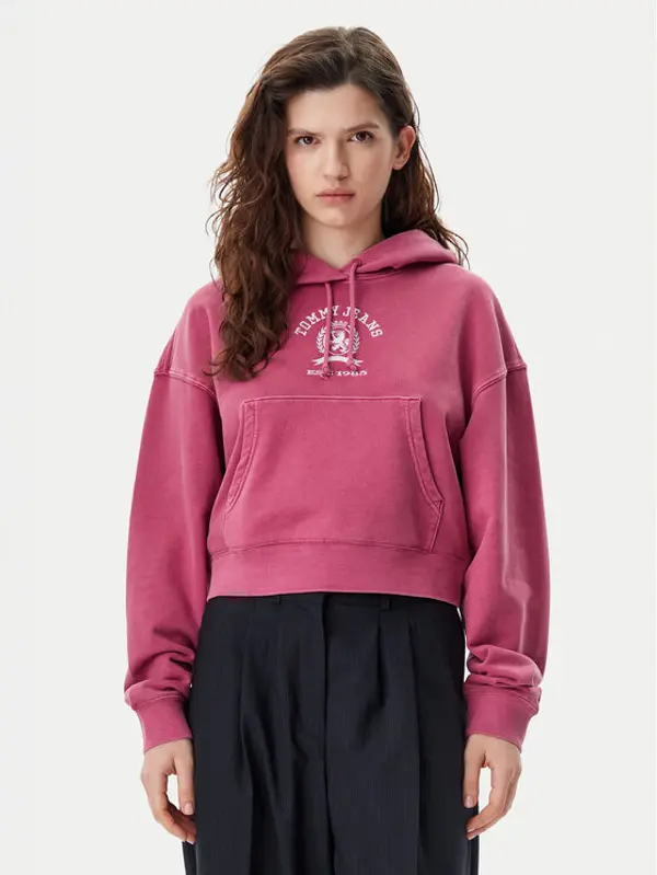 Tommy Jeans Tommy Jeans Majica dugih rukava Varsity DW0DW20311 Ružičasta Boxy Fit