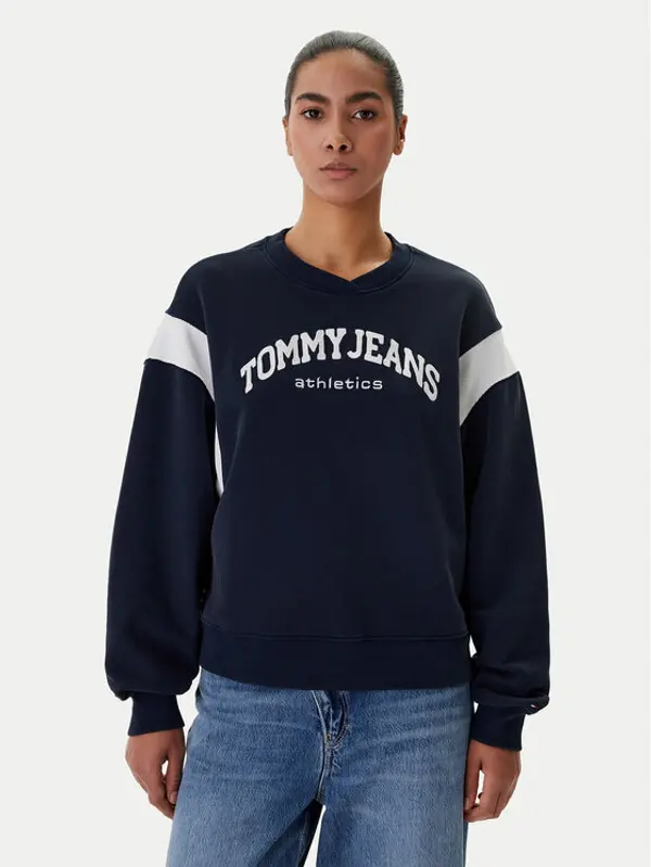 Tommy Jeans Tommy Jeans Majica dugih rukava Varsity DW0DW22365 Tamnoplava Boxy Fit