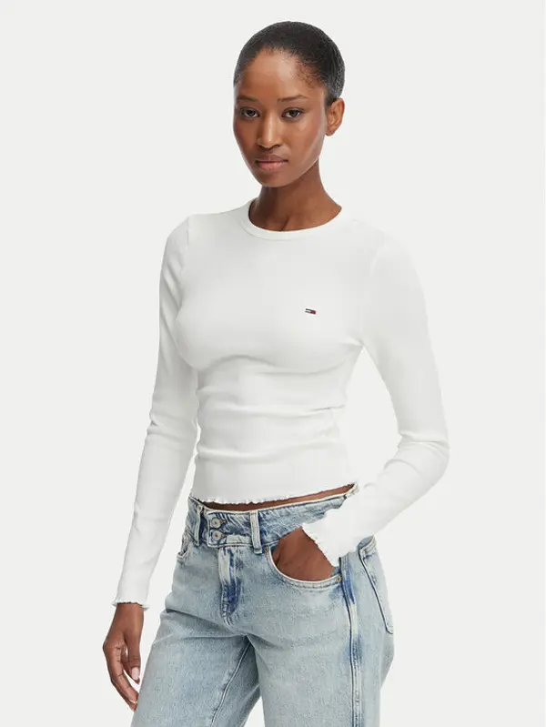 Tommy Jeans Tommy Jeans Majica DW0DW22783 Bijela Slim Fit