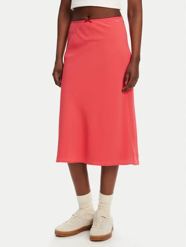 Tommy Jeans Tommy Jeans Midi suknja Tjw Midi Aop Skirt DW0DW20272 Koraljna Regular Fit