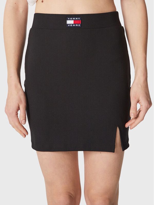 Tommy Jeans Tommy Jeans Mini suknja Badge DW0DW14972 Crna Slim Fit
