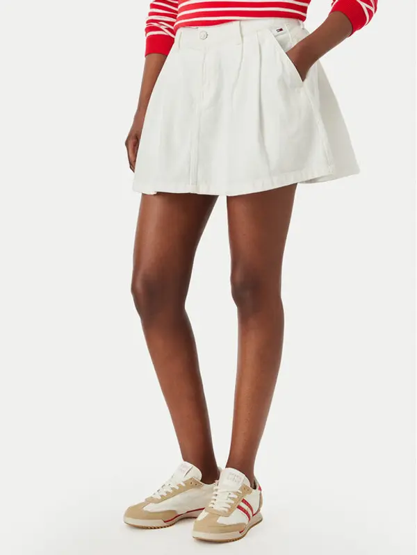 Tommy Jeans Tommy Jeans Mini suknja DW0DW22971 Bijela Relaxed Fit