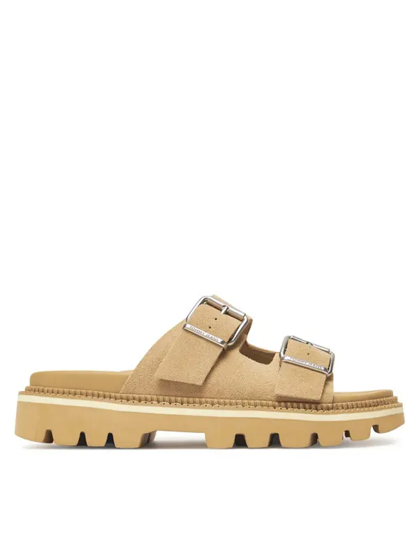 Tommy Jeans Tommy Jeans Natikače Tjw Double Strap Sandal Suede EN0EN02797 Smeđa