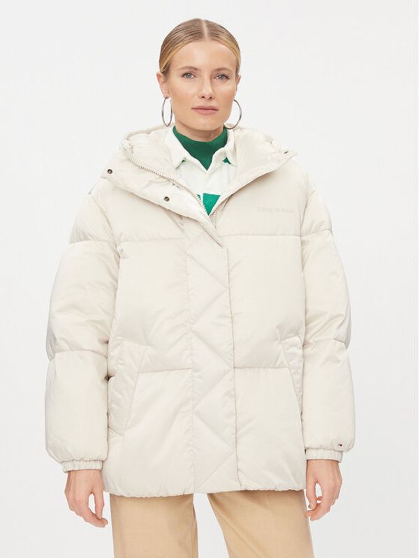 Tommy Jeans Tommy Jeans Pernata jakna Ovr Satin DW0DW16586 Écru Regular Fit