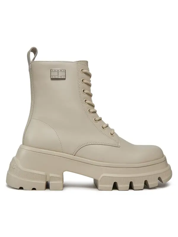 Tommy Jeans Tommy Jeans Planinarske cipele Tjw Chunky Leather Boot EN0EN02503 Bež