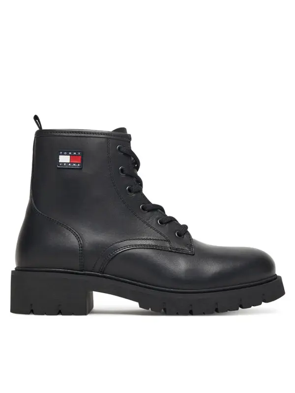 Tommy Jeans Tommy Jeans Planinarske cipele Tjw Lace Up Leather Boot EN0EN02824 Crna
