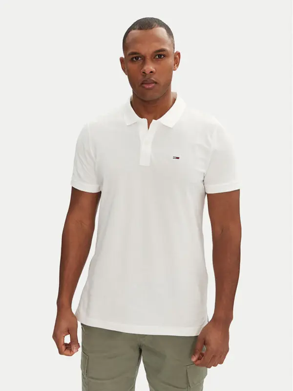 Tommy Jeans Tommy Jeans Polo DM0DM20676 Bijela Slim Fit