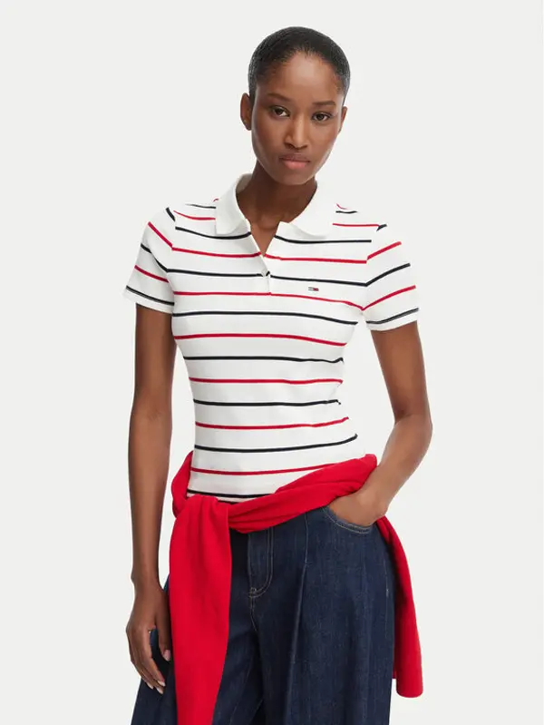 Tommy Jeans Tommy Jeans Polo DW0DW22327 Bijela Slim Fit