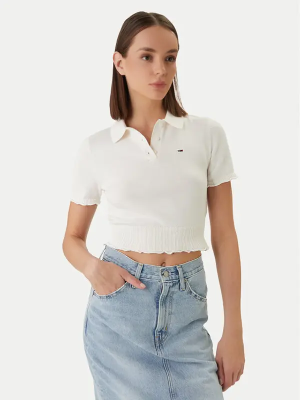 Tommy Jeans Tommy Jeans Polo DW0DW22597 Bijela Slim Fit