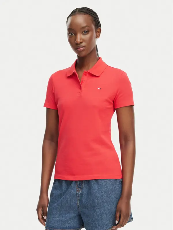 Tommy Jeans Tommy Jeans Polo Essential DW0DW20160 Crvena Slim Fit