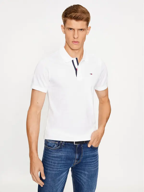 Tommy Jeans Tommy Jeans Polo Placket DM0DM15370 Bijela Slim Fit