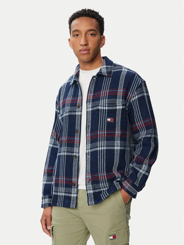 Tommy Jeans Tommy Jeans Prijelazna jakna Check DM0DM23135 Tamnoplava Regular Fit
