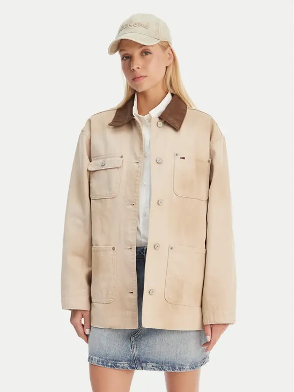 Tommy Jeans Tommy Jeans Prijelazna jakna Distressed Chore DW0DW22599 Bež Relaxed Fit