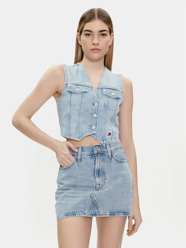 Tommy Jeans Tommy Jeans Prsluk DW0DW17684 Plava Regular Fit