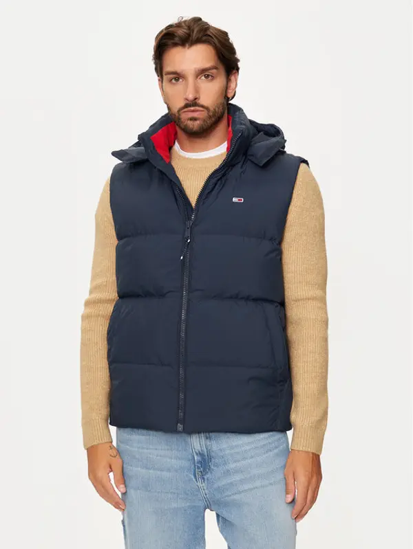 Tommy Jeans Tommy Jeans Prsluk Essential DM0DM20465 Tamnoplava Regular Fit
