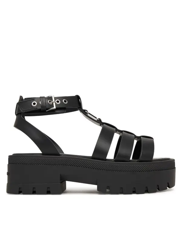 Tommy Jeans Tommy Jeans Sandale Tjw Fisherman Leather Max Sandal EN0EN02943 Crna