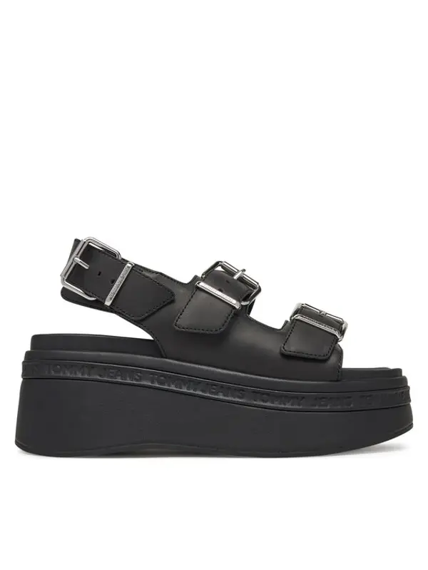Tommy Jeans Tommy Jeans Sandale Tjw Wedge Sandal EN0EN02774 Crna
