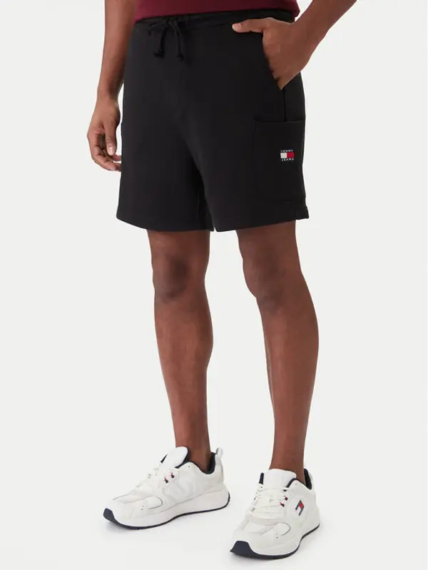 Tommy Jeans Tommy Jeans Sportske kratke hlače Badge DM0DM18479 Crna Regular Fit