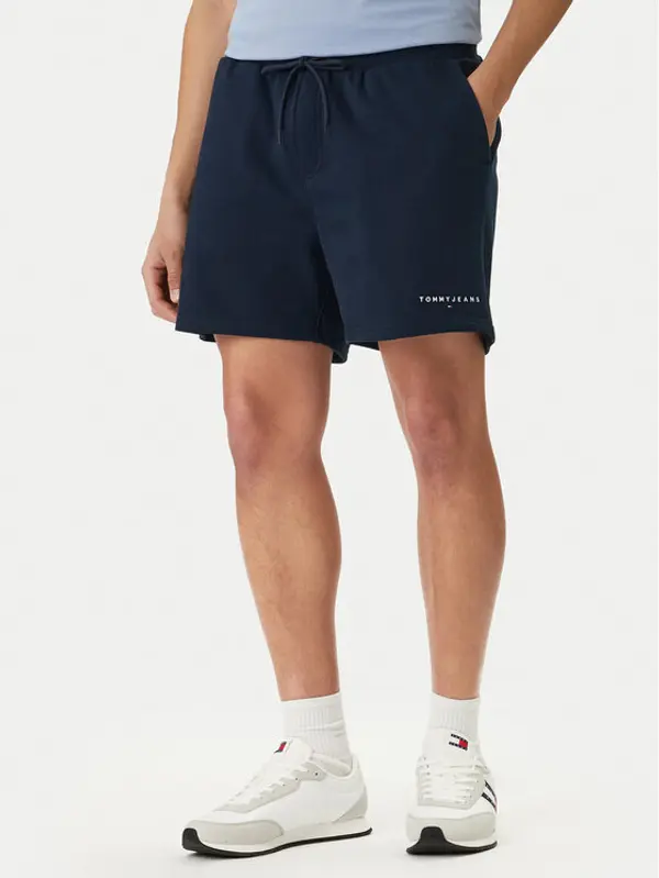 Tommy Jeans Tommy Jeans Sportske kratke hlače Contrast Linear DM0DM22697 Tamnoplava Regular Fit