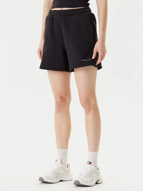 Tommy Jeans Tommy Jeans Sportske kratke hlače Linear DW0DW21152 Crna Relaxed Fit