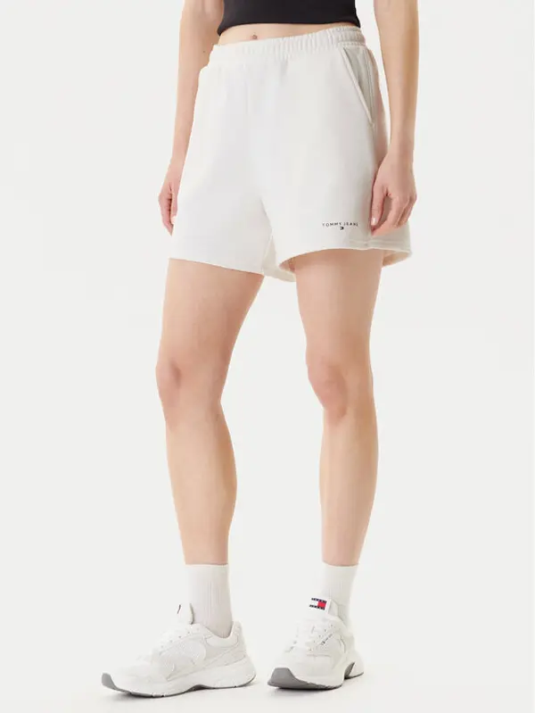 Tommy Jeans Tommy Jeans Sportske kratke hlače Linear DW0DW21152 Écru Relaxed Fit