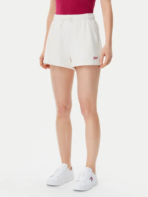 Tommy Jeans Tommy Jeans Sportske kratke hlače Script DW0DW20353 Écru Regular Fit