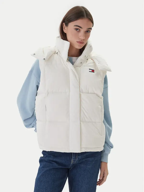 Tommy Jeans Tommy Jeans Sportski prsluk Tjw Alaska Grid Down Vest DW0DW21627 Écru Regular Fit