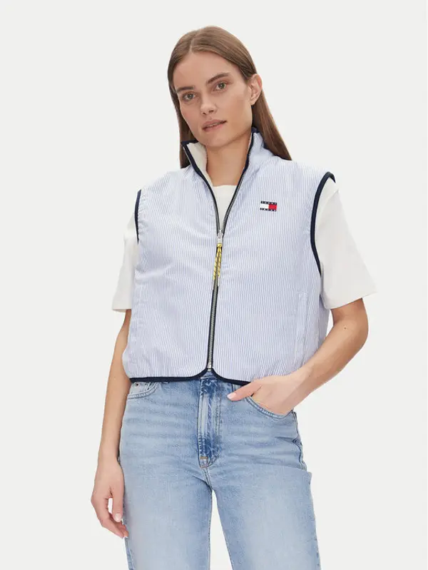 Tommy Jeans Tommy Jeans Sportski prsluk Tjw Reversible Teddy Vest DW0DW20233 Svijetloplava Regular Fit