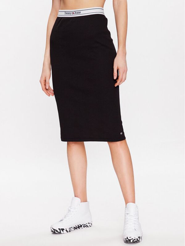 Tommy Jeans Tommy Jeans Suknja olovka Logo DW0DW15430 Crna Slim Fit