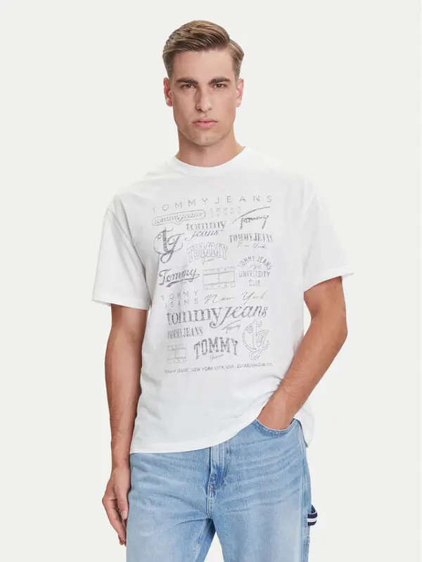 Tommy Jeans Tommy Jeans T-shirt Archive Logos DM0DM21584 Bijela Relaxed Fit