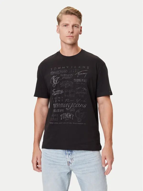 Tommy Jeans Tommy Jeans T-shirt Archive Logos DM0DM21584 Crna Relaxed Fit
