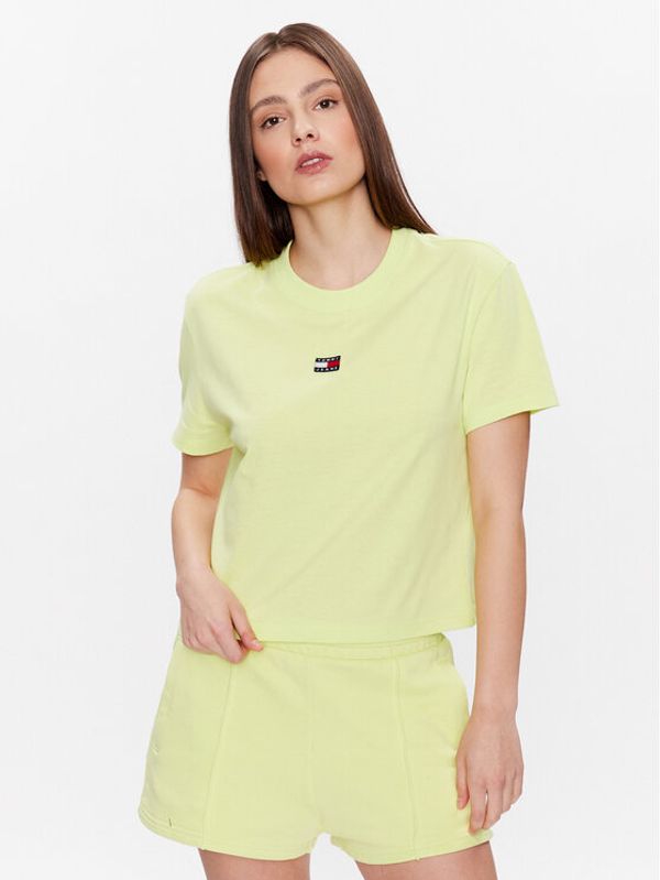 Tommy Jeans Tommy Jeans T-shirt Badge DW0DW15640 Zelena Relaxed Fit