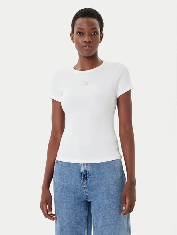 Tommy Jeans Tommy Jeans T-shirt Badge DW0DW17881 Bijela Slim Fit