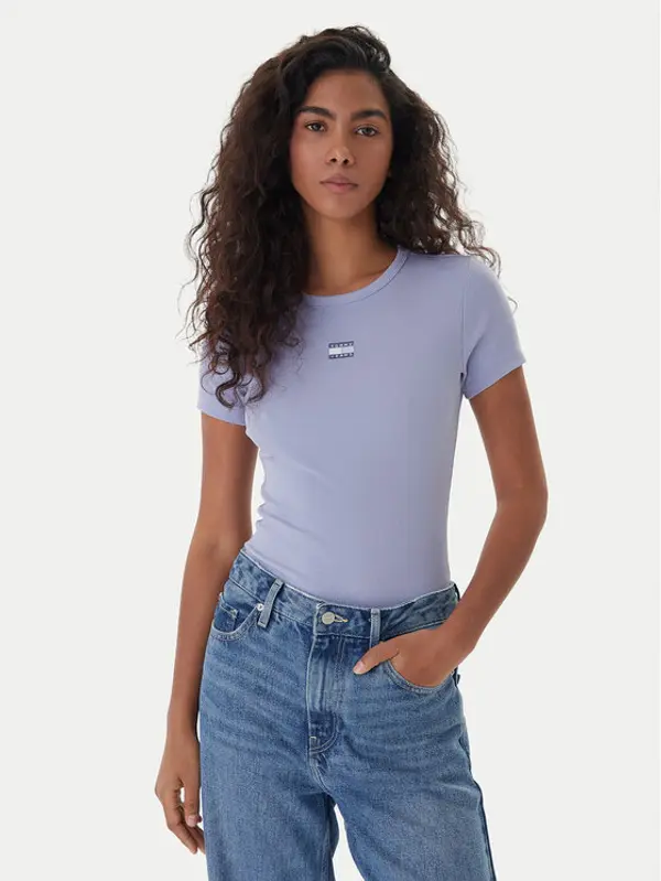 Tommy Jeans Tommy Jeans T-shirt Badge DW0DW17881 Plava Slim Fit