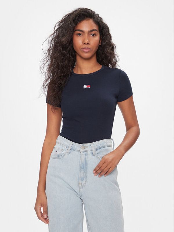 Tommy Jeans Tommy Jeans T-shirt Badge DW0DW17881 Tamnoplava Slim Fit