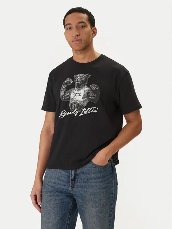 Tommy Jeans Tommy Jeans T-shirt Bear DM0DM22543 Crna Relaxed Fit