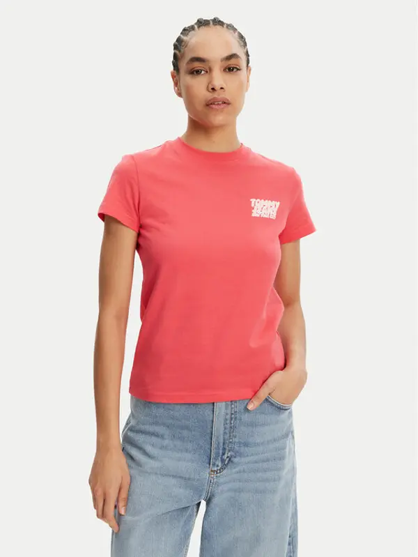 Tommy Jeans Tommy Jeans T-shirt Bubble DW0DW21338 Ružičasta Regular Fit