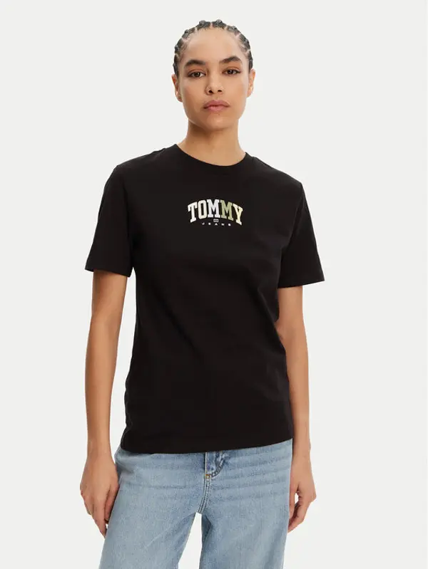 Tommy Jeans Tommy Jeans T-shirt Color Varsity DW0DW21337 Crna Relaxed Fit