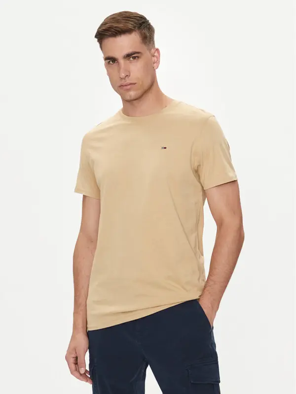 Tommy Jeans Tommy Jeans T-shirt DM0DM04411 Bež Slim Fit
