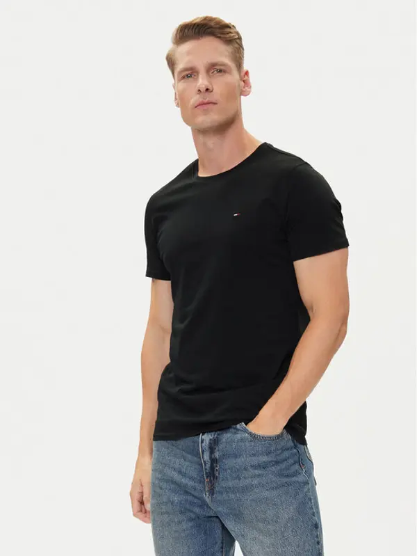 Tommy Jeans Tommy Jeans T-shirt DM0DM04411 Crna Slim Fit