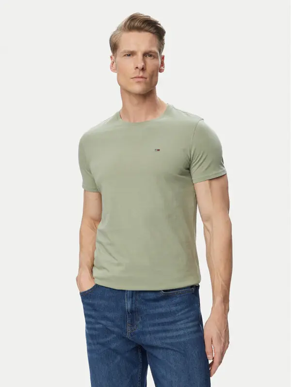 Tommy Jeans Tommy Jeans T-shirt DM0DM04411 Kaki Slim Fit