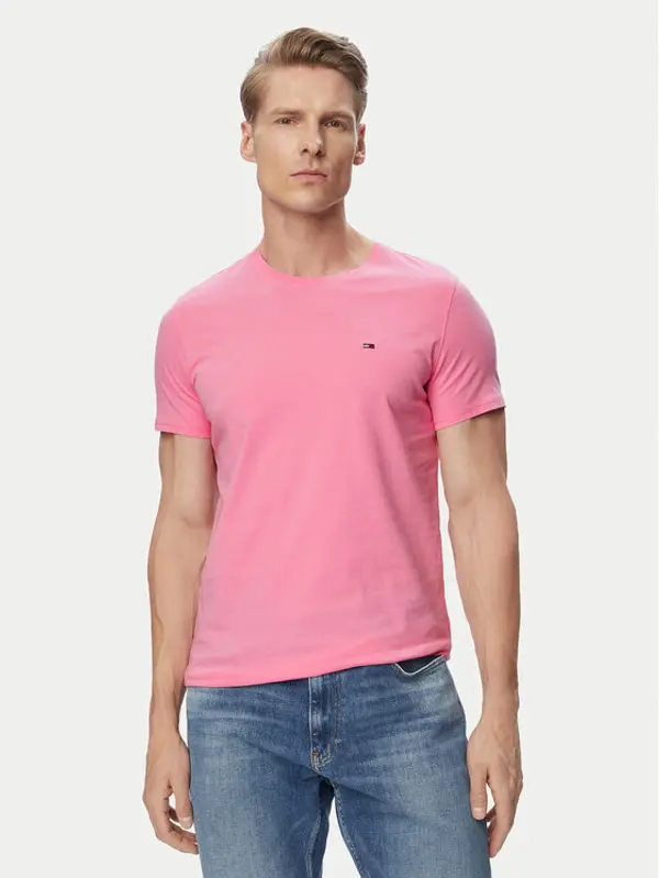 Tommy Jeans Tommy Jeans T-shirt DM0DM04411 Svijetlo roza Slim Fit