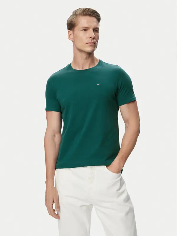 Tommy Jeans Tommy Jeans T-shirt DM0DM04411 Tamno zelena Slim Fit