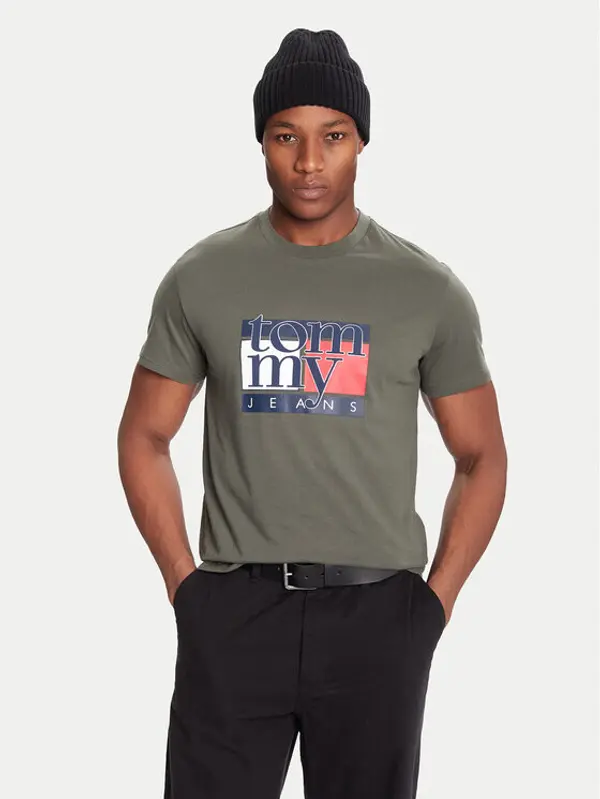 Tommy Jeans Tommy Jeans T-shirt DM0DM21977 Kaki Regular Fit