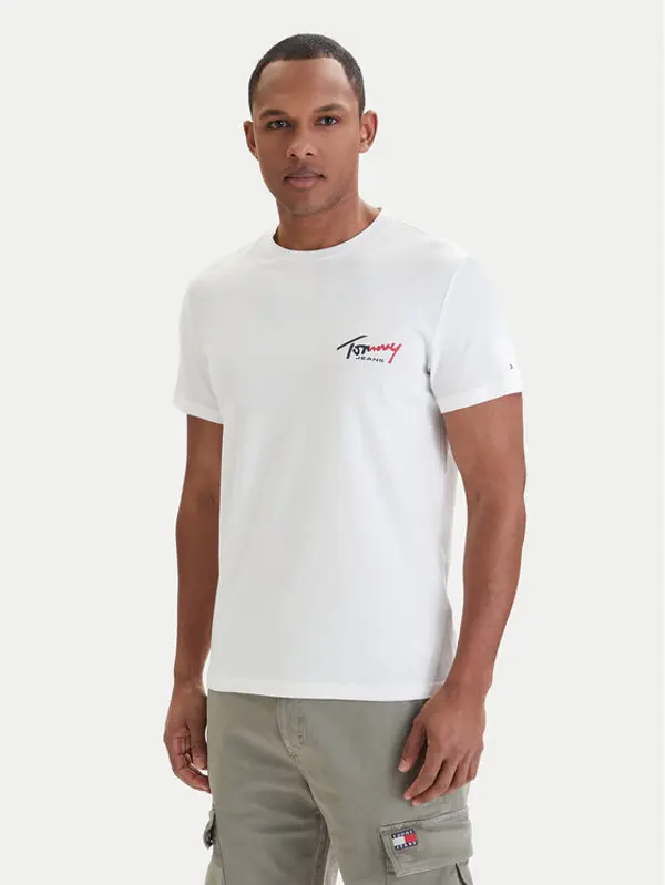Tommy Jeans Tommy Jeans T-shirt DM0DM22538 Bijela Slim Fit