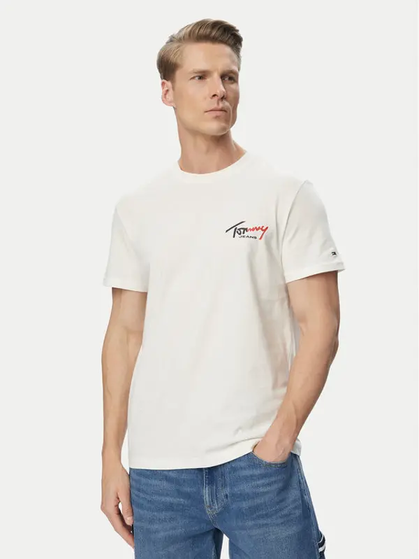 Tommy Jeans Tommy Jeans T-shirt DM0DM22538 Bijela Slim Fit
