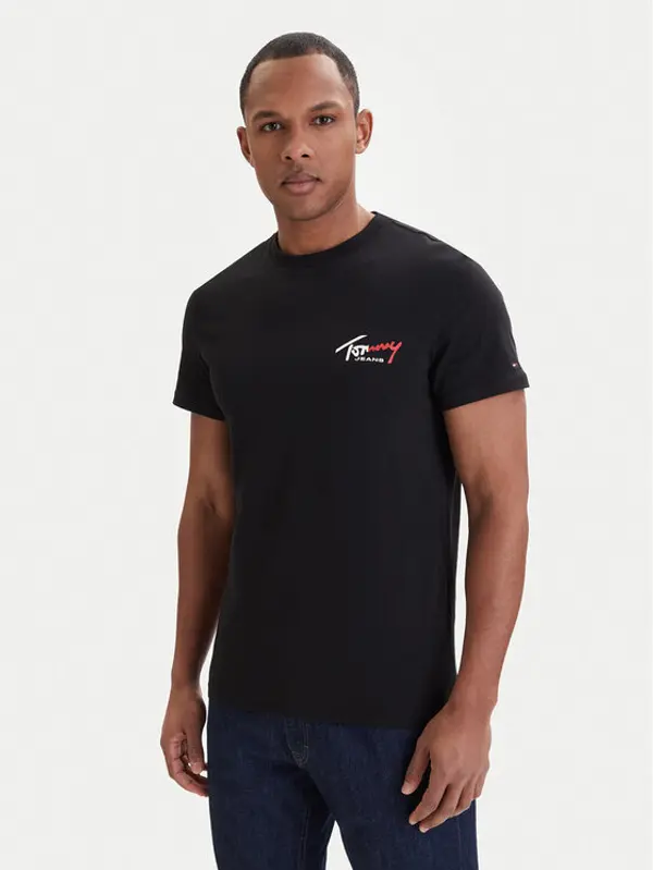 Tommy Jeans Tommy Jeans T-shirt DM0DM22538 Crna Slim Fit